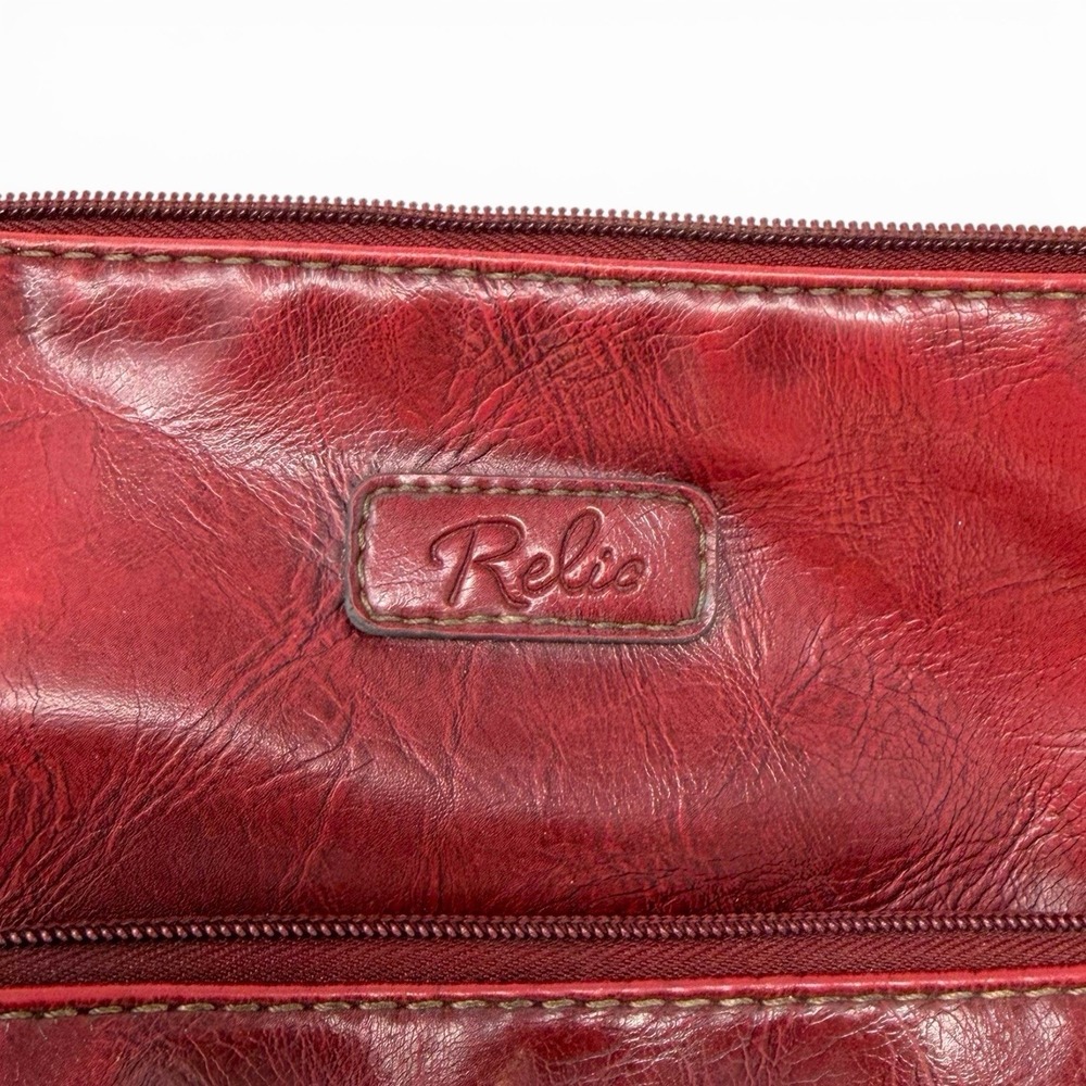RELIC  Maroon Burgundy Faux Leather Crossbody Shoulder‎ Bag Adjustable Strap - Picture 7 of 10